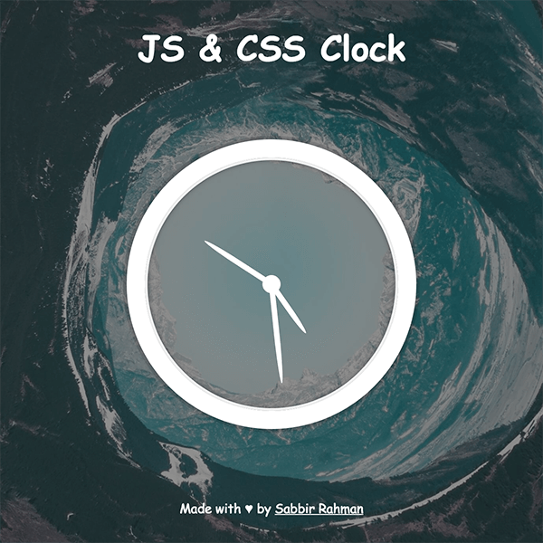 JS and CSS Clock Preview